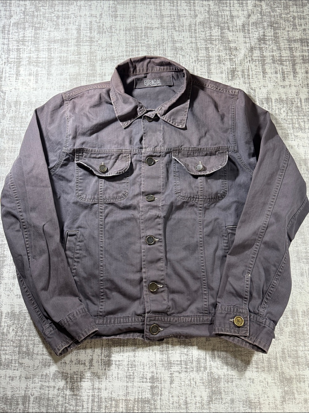 Women’s Essencial Washed Purple Button-Front Denim Jacket 24X21.5